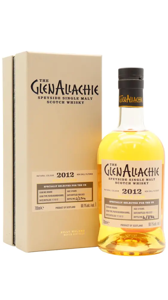 GlenAllachie - Single Cask #806890 - Peated Bourbon 2012 9 year old Whisky