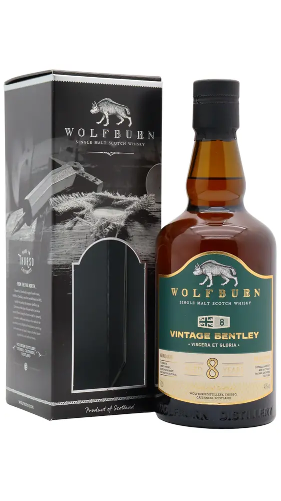 Wolfburn - 8 year old Vintage Bentley Highland Single Malt Scotch Whisky 70cl 46% ABV0