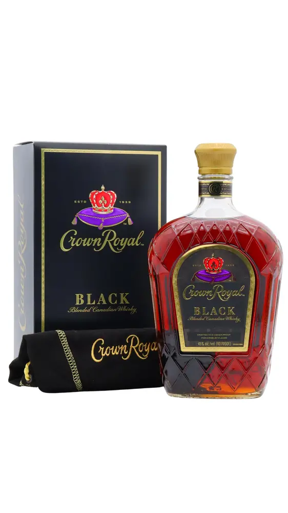 Crown Royal - Black Blended Canadian Whisky 100cl 45% ABV (1 Litre)