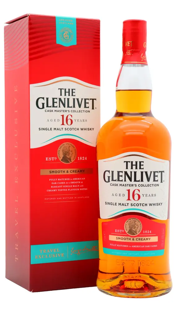 Glenlivet - 16 year old Cask Master Collection - Smooth & Creamy Single Malt Scotch Whisky 100cl 43% ABV (1 Litre)
