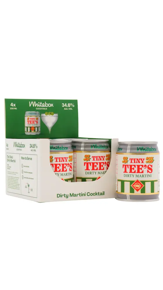 Whitebox - Tiny Tee's Dirty Martini Cocktail 10cl x 4 34.6% ABV (4 x 10cl)