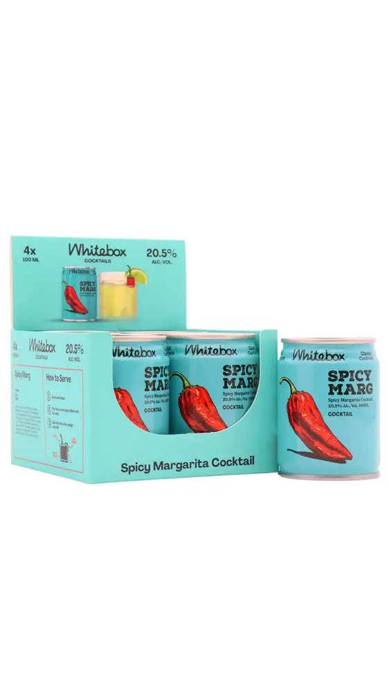 Whitebox - Spicy Marg (Spicy Margarita) Cocktail 10cl x 4 20.5% ABV (4 x 10cl)