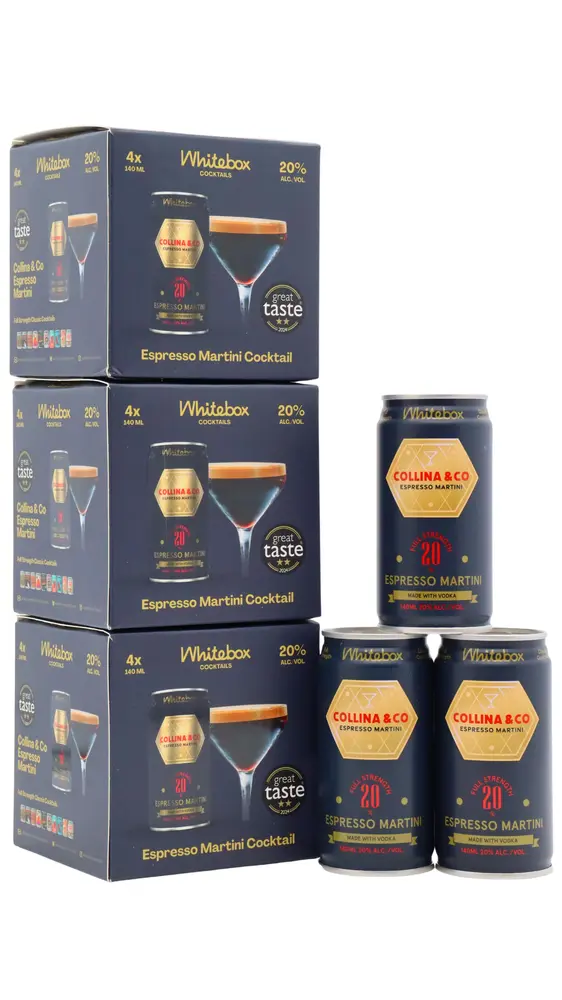 Whitebox - Collina & Co Espresso Martini Cocktail 140ml x 12 20% ABV (12 x 140ml)