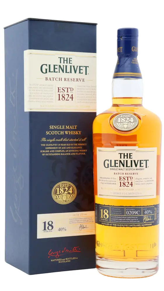 Glenlivet - 18 year old Batch Reserve Speyside Single Malt Scotch Whisky 100cl 40% ABV (1 Litre)