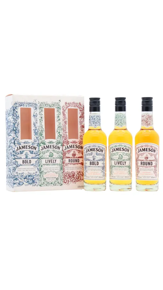 Jameson - Bold- Lively & Round Irish Whiskey 20cl x 3 40% ABV Gift Pack- (3 x 20cl)