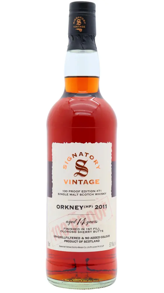 Highland Park - 14 year old Signatory Vintage 100 Proof Batch #71 Single Malt Scotch 2011 Whisky 70cl 57.1% ABV0