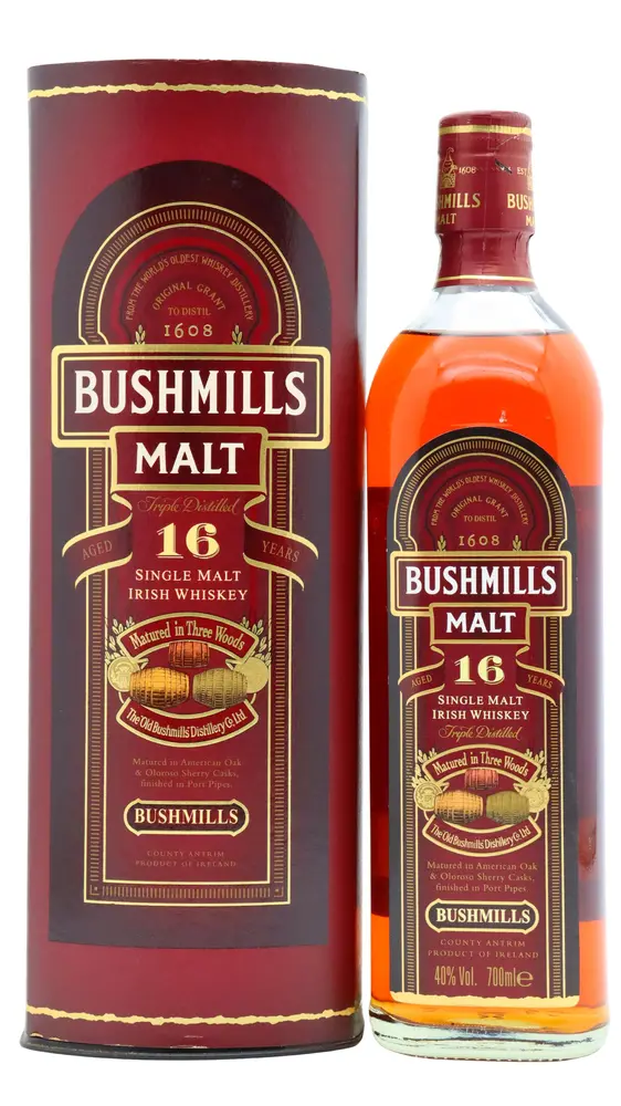 Bushmills - 16 year old Single Malt Irish Whiskey 70cl 40% ABV (Old Bottling)