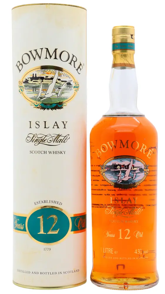 Bowmore - 12 year old Screen Printed Bottle Single Malt Scotch Whisky 100cl 43% ABV (1 Litre)