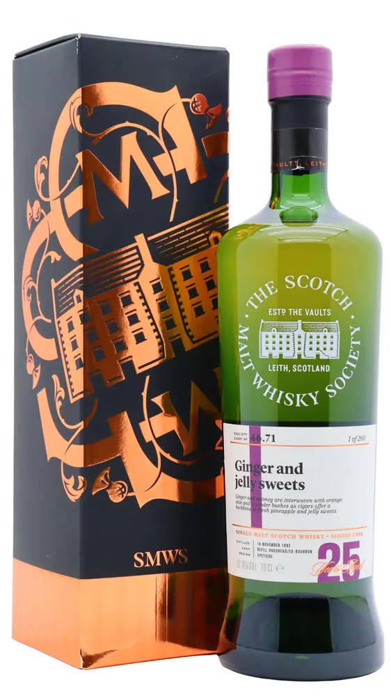 Glenlossie - 25 year old SMWS Society Cask No. 46.71 Ginger And Jelly Sweets 1992 Whisky 70cl 52.9% ABV0