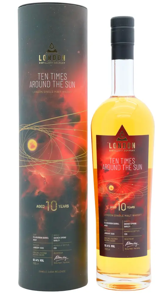 London Distillery Co. - 10 year old Ten Times Around The Sun London Single Malt Whisky 70cl 51.4% ABV0