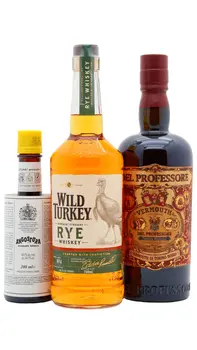 Wild Turkey - Kentucky Straight Rye Whiskey 70cl x 2 + 20cl 40% ABV Manhattan Cocktail Bundle
