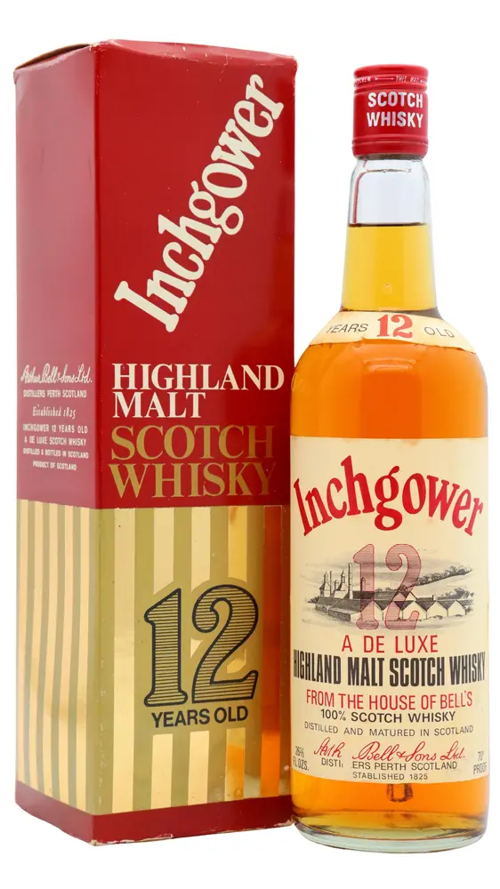 Inchgower - 12 year old De Luxe Highland Malt Scotch Whisky 26 2/3 Fl. Ozs 40% ABV (1970's Bottling)