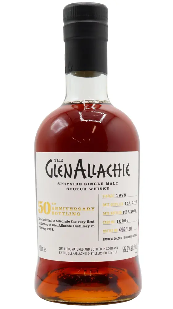 GlenAllachie - 39 year old 50th Anniversary Single Cask #10296 1978 Whisky 50cl 55.9% ABV