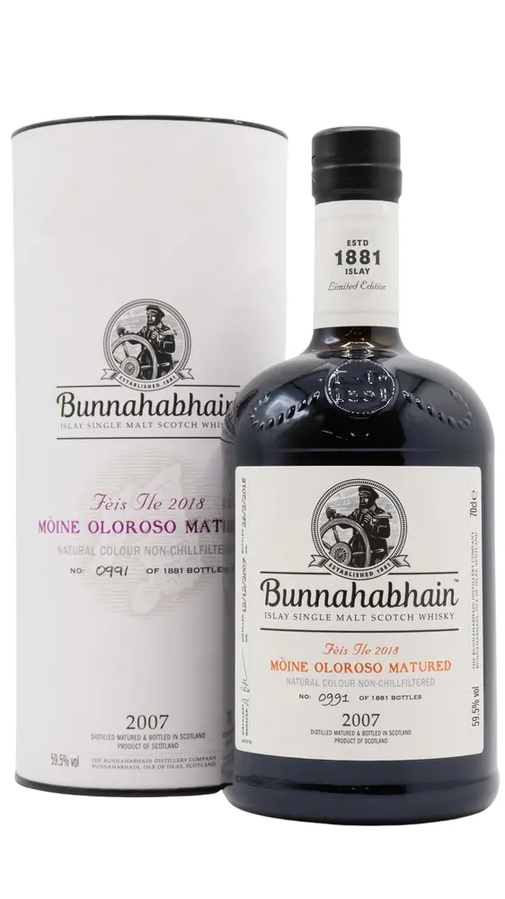 Bunnahabhain - 11 year old Feis Ile 2018 - Moine Oloroso Matured Islay Single Malt Scotch Whisky 70cl 59.5% ABV