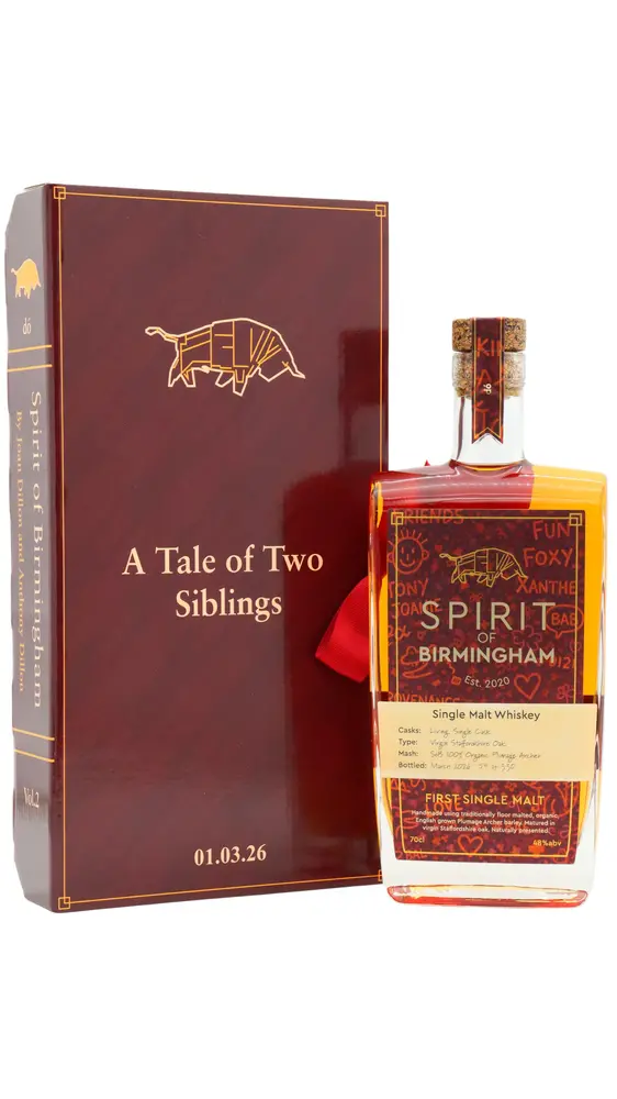 Spirit of Birmingham - A Tale Of Two Siblings Single Cask English Whisky 70cl 48% ABV0