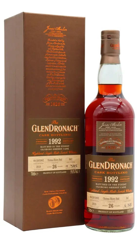 Glendronach - 26 year old Batch 17 Single Oloroso Sherry Cask #847 1992 Whisky 70cl 59.8% ABV