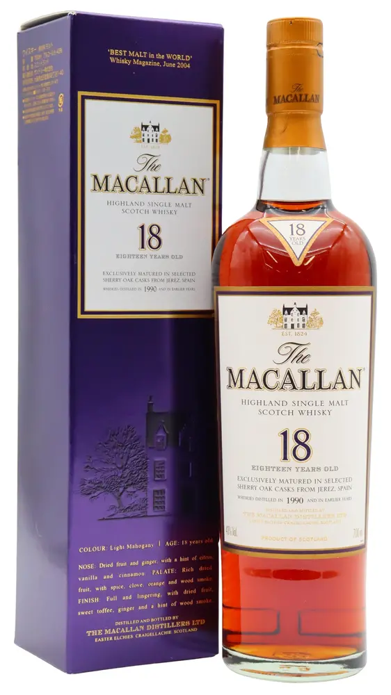 Macallan - 18 year old 2008 Release Sherry Oak Highland Single Malt Scotch 1990 Whisky 70cl 43% ABV