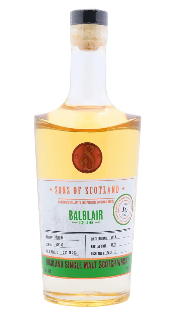 Balblair - 10 year old Stirling Distillery - Sons Of Scotland Single Bourbon Cask #404182 2014 Whisky 70cl 50% ABV0