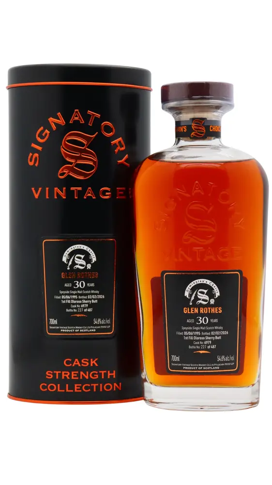 Glenrothes - 30 year old Signatory Vintage Symington's Choice Single Oloroso Sherry Cask #6979 1995 Whisky 70cl 54.6% ABV0