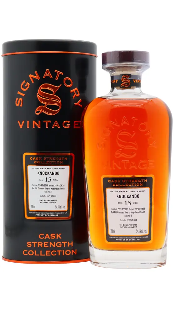 Knockando - 15 year old Signatory Vintage Single Oloroso Sherry Cask #2 2010 Whisky 70cl 54.6% ABV0
