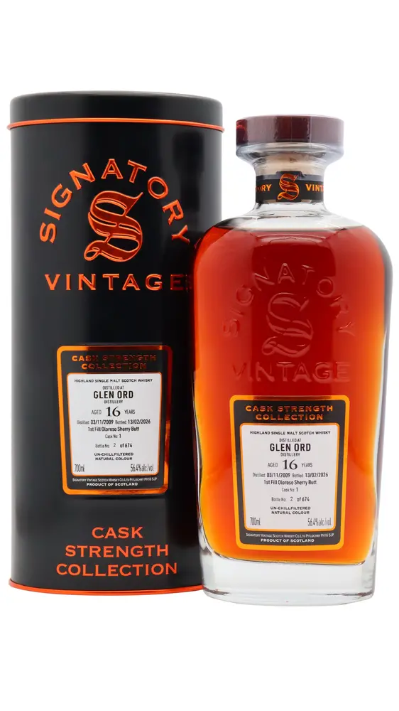 Glen Ord - 16 year old Signatory Vintage Single Oloroso Sherry Cask #1 2009 Whisky 70cl 56.4% ABV0