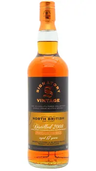North British - 17 year old Signatory Vintage Un-Chillfiltered Collection Single Grain Scotch 2008 Whisky 70cl 46% ABV0