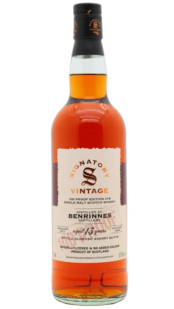 Benrinnes - 13 year old Signatory Vintage 100 Proof Batch #78 Single Malt Scotch 2012 Whisky 70cl 57.1% ABV0