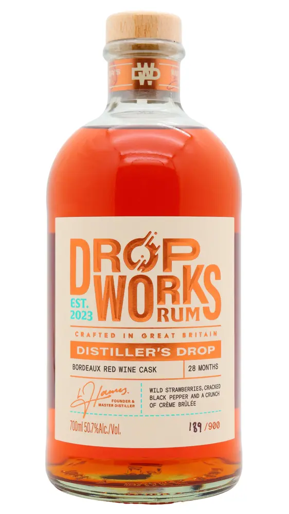 Drop Works - Distiller's Drop #002 Bordeaux Red Wine Cask Rum 70cl 50.7% ABV0