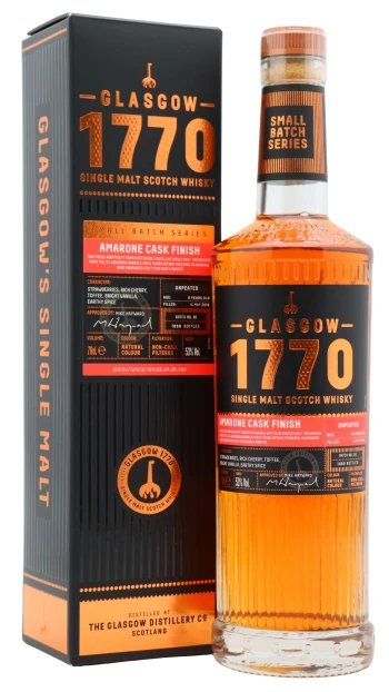 Glasgow 1770 - 6 year old Small Batch Series - Amarone Cask Unpeated Single Malt Scotch 2019 Whisky 70cl 53% ABV0