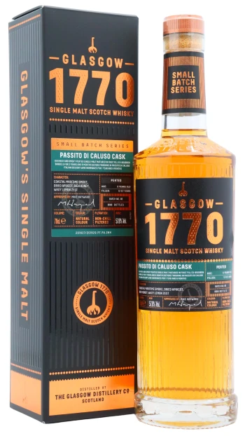 Glasgow 1770 - 5 year old Small Batch Series - Passito Di Caluso Dessert Wine Cask Peated Single Malt Scotch 2020 Whisky 70cl 57.8% ABV0