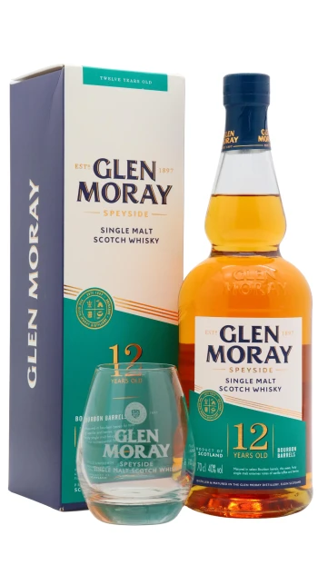 Glen Moray - 12 year old Elgin Heritage Speyside Single Malt Scotch Whisky 70cl 40% ABV (Includes Branded Glass)