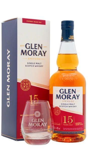 Glen Moray - 15 year old Elgin Heritage Speyside Single Malt Scotch Whisky 70cl 40% ABV (Includes Branded Glass)
