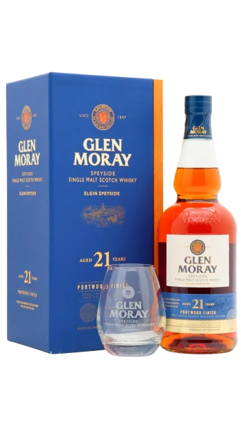 Glen Moray - 21 year old Elgin Heritage Speyside Single Malt Scotch Whisky 70cl 46.3% ABV (Includes Branded Glass)