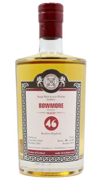 Bowmore - 14 year old Bartels Single Cask #15049 2001 Whisky 70cl 46% ABV