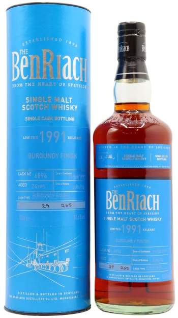 Benriach - 24 year old Burgundy Finish Single Cask #6896 1991 Whisky 70cl 50.6% ABV