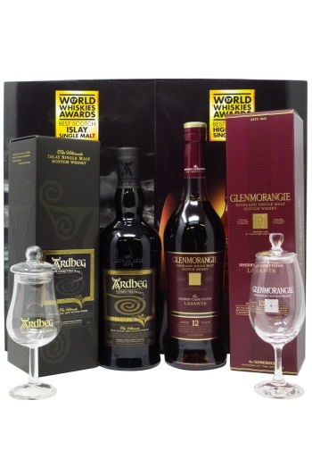 Ardbeg - Corryvreckan & Glenmorangie Lasanta Whisky 70cl x 2 40% ABV Glass Pack