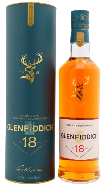 Glenfiddich - 18 year old Speyside Single Malt Scotch Whisky 70cl 40% ABV