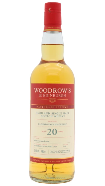 Glendronach - 20 year old Woodrow's Of Edinburgh - Single Cask #2107 2006 Whisky 70cl 51.9% ABV