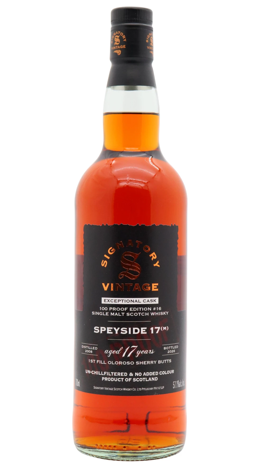 SIGNATORY VINTAGE SPEYSIDE （M）17年 Undisclosed Speyside - 17 year old (M) Signatory Vintage 100 Proof