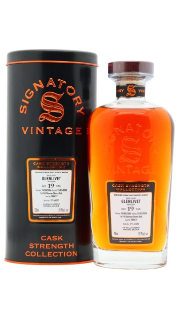 Glenlivet - 19 year old Signatory Vintage Cask Strength Collection Single Sherry Cask #900819 2006 Whisky 70cl 59.9% ABV