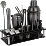 Cocktail Shaker Set Bartender Kit with Acrylic Stand