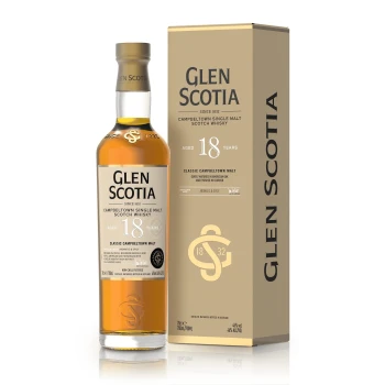 Glen Scotia Campbeltown Single Malt Scotch Whiskey – 18 Year Old Classic Malt | Aromatic & Spicy 750ml
