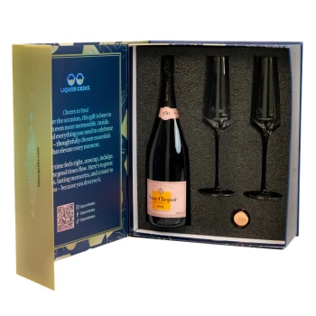 Veuve Clicquot Brut Rosé Champagne Gift Set with Glasses & Stopper – Exclusive Liquor Geeks Edition 750ml