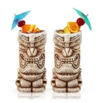 Viski Pacific High Tide Tiki Mugs, Set of 2