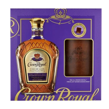 Crown Royal Fine De Luxe Blended Canadian Whiskey with Flask 750ml