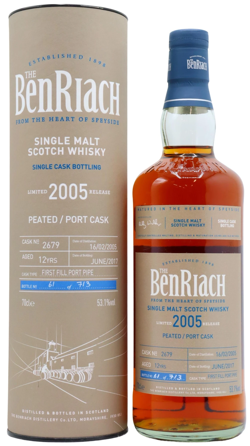 Benriach - 12 year old Single Cask #2679 2005 Whisky 70cl 53.1