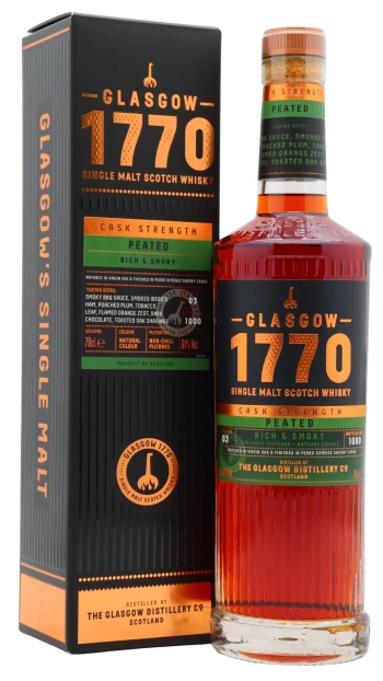 Glasgow 1770 - Peated Cask Strength Batch #3 Single Malt Scotch Whisky 70cl 61% ABV