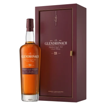 The Glendronach Aged 21 Years Sherry Cask Matured Oloroso and Pedro Ximenez Original Highland Single Malt Scotch Whiskey 700ml