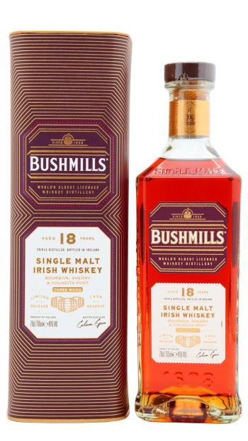 Bushmills - 18 year old Irish Single Malt Whiskey 70cl 46% ABV