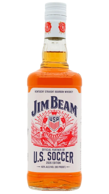 Jim Beam - Limied Edition U.S. Soccer 2026 - White Label Kentucky Straight Bourbon Whiskey 75cl 40% ABV